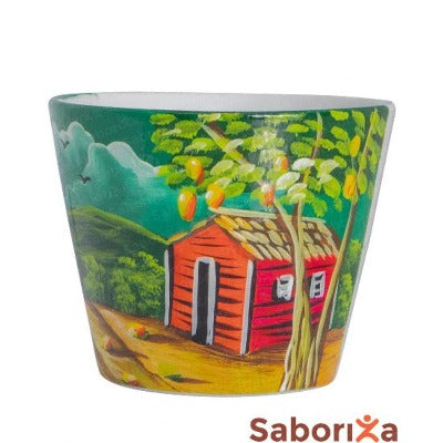 Taza Casita Roja Pintada a Mano Saboriza